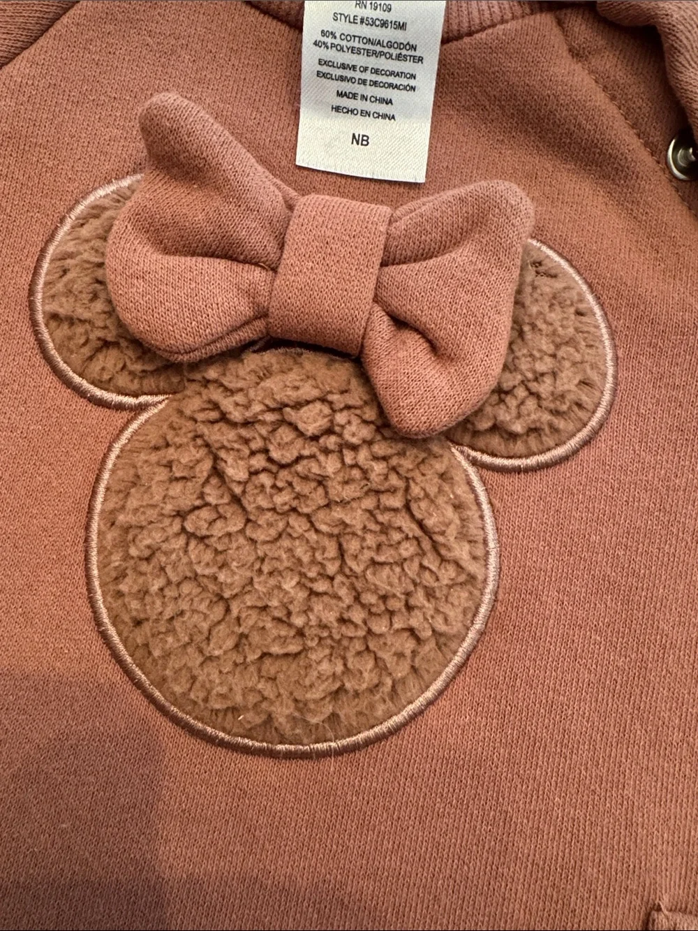 Disney Baby Mauve Minnie Mouse One-Piece Bodysuit with bundle